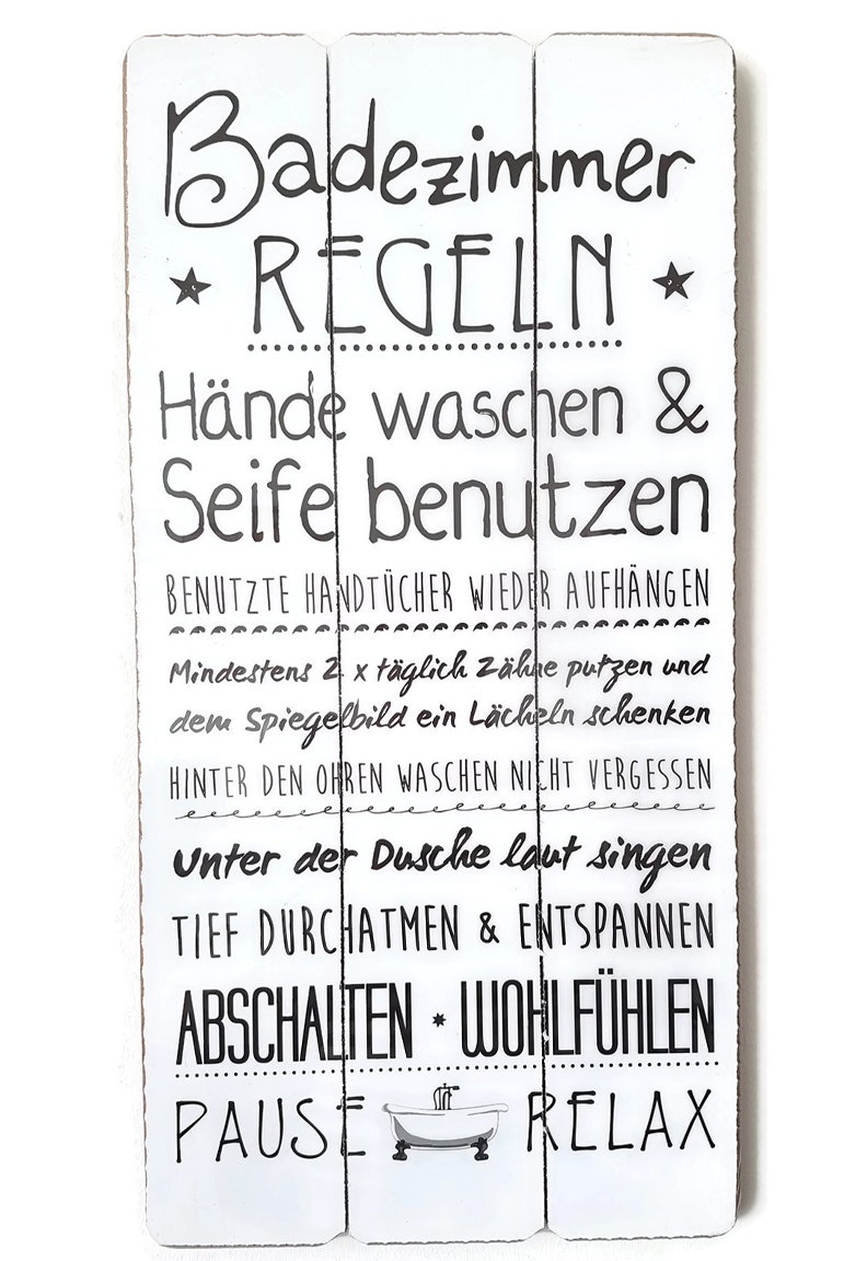 Shabby Plankenschild Dekoschild Wandschild Schild Landhaus Holz 60 x 30 cm